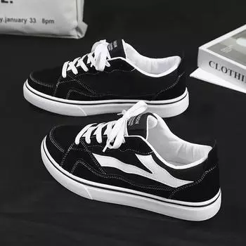 Мужские летние низкие эспадрильи 2024 года, новые студенческие кроссовки, мужская модная универсальная повседневная обувь для пар 39 чёрный