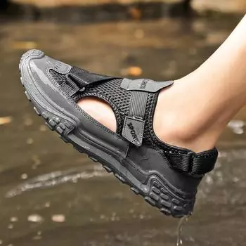 Мужские летние новые мужские сандалии большого размера, модные сандалии на платформе, тапочки, сандалии большого размера Plataforma 36-45 39 серый