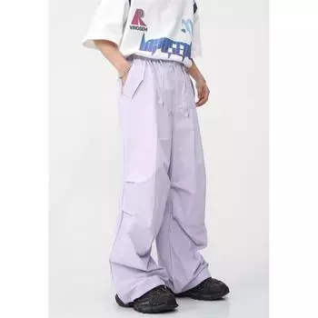 Мужские летние новые свободные драпированные швабры для пола, повседневные брюки в стиле хип-хоп с эластичной резинкой на талии S миндальный