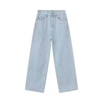 Мужские летние новые товары, японские светлые простые прямые свободные повседневные джинсы, трендовые S светло-синий