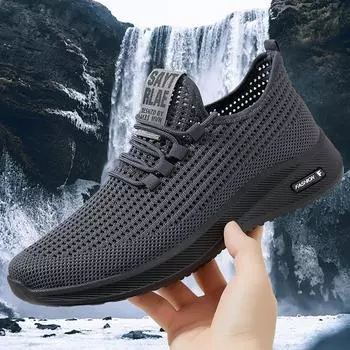 Мужские летние одинарные туфли, дышащая повседневная обувь, удобная спортивная обувь с полой сеткой на мягкой подошве Tenis Masculino 39