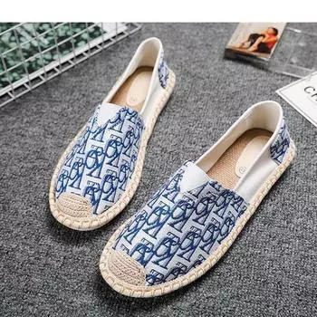 Мужские летние парусиновые кроссовки-слипоны 2021 года — повседневная, модная и универсальная обувь в рыбацком стиле 42 бежевый