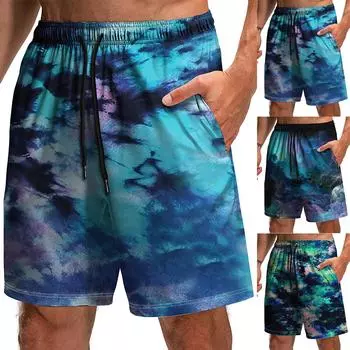 Мужские летние пляжные брюки с 3D-цифровым принтом и шортами с карманами XXXL