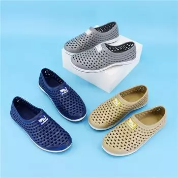 Мужские летние пляжные сандалии с противоскользящей подошвой для отдыха на открытом воздухе - дышащие, с толстой подошвой, в повседневном стиле Baotou Shoes 40 темно-синий