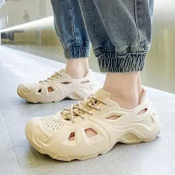 Мужские летние пляжные сандалии, тапочки, садовая обувь, модные уличные сандалии для отдыха, слипоны из ЭВА, дизайнерская модная обувь 39