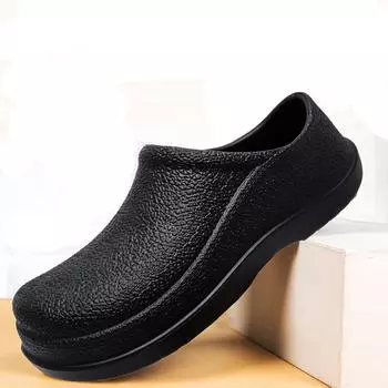 Мужские летние пляжные шлепанцы на толстой подошве, нескользящие тапочки, мягкие сандалии, простая ультралегкая обувь с буквами, мужские водонепроницаемые тапочки 40 чёрный