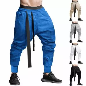 Мужские летние повседневные брюки на шнурке Мужские свободные брюки L чёрный