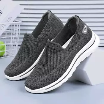 Мужские летние повседневные кроссовки. Нескользящие дышащие вязаные прогулочные туфли. Легкие лоферы с низким берцем. Рабочая обувь для мужчин. Удобные кроссовки. 39