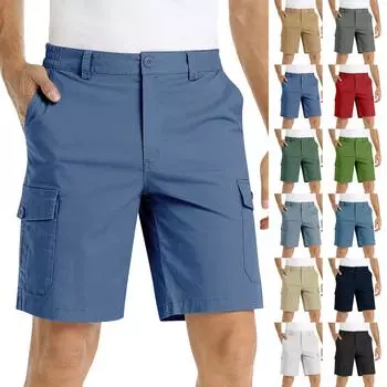 Мужские летние повседневные на открытом воздухе повседневные комбинезоны с карманами в стиле пэчворк Спортивные шорты Брюки XXL синий