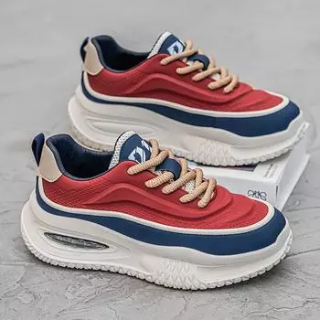 Мужские летние повседневные низкие спортивные кроссовки из дышащей сетки 2023 года — стильные и удобные 42 красный