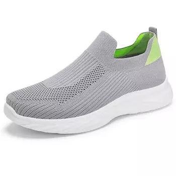 Мужские летние повседневные слипоны из дышащего материала Flyweave для бега - Дышащие и удобные модные кроссовки 43