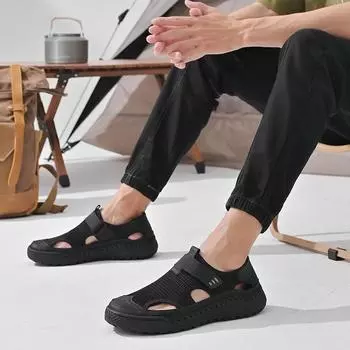 Мужские летние повседневные туфли из дышащей сетки с нескользящей мягкой подошвой, простые и легкие туфли для папы 46