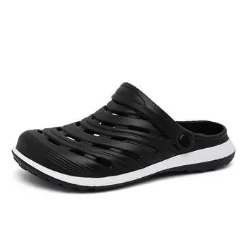 Мужские летние прохладные тапочки из ЭВА, модные взрослые садовые туфли, дышащие пляжные пляжные туфли 40 белый