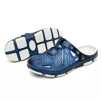 Мужские летние садовые сандалии на нескользящей резиновой подошве, пляжная обувь, мужская мужская обувь большого размера 45 чёрный