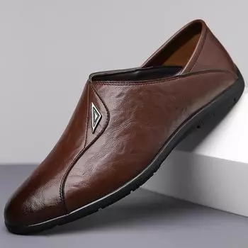 Мужские летние сандалии 2024 года, роскошные мокасины из искусственной кожи для мужчин, удобные мокасины, босиком, модные сандалии для отдыха на открытом воздухе 38 чёрный