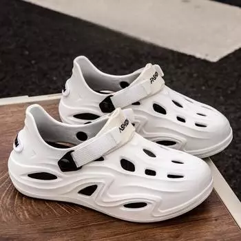 Мужские летние сандалии Hole Shoes для рыбалки на толстой подошве, нескользящие, износостойкие, для пляжа, для мужчин EU45/CN46 белый