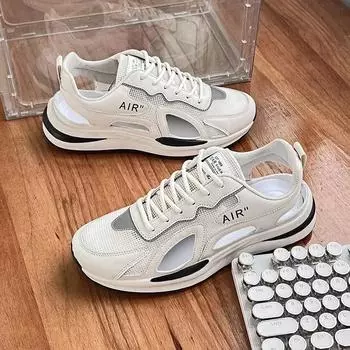 Мужские летние сандалии, новые дышащие кроссовки из сетки, модные нескользящие пляжные сандалии с закрытым носком, повседневные спортивные сандалии 39 бежевый