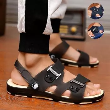 Мужские летние сандалии, повседневная обувь, противоскользящие мужские тапочки с открытым носком, летняя обувь Sandalias, большие размеры 34