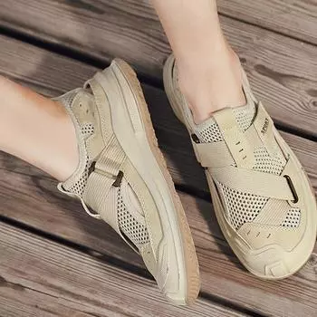 Мужские летние сетчатые дышащие кроссовки с ажурной сеткой, противоскользящая одежда, легкие мужские сандалии, пляжная обувь для отдыха на природе 38 дубильная кора