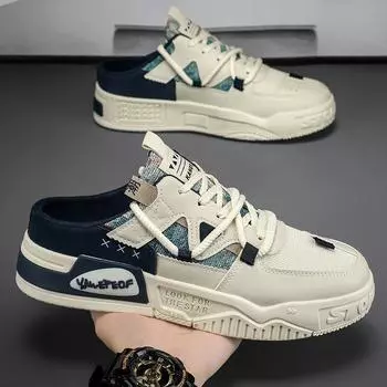 Мужские летние сетчатые туфли-слипоны на каблуке для подростков 41