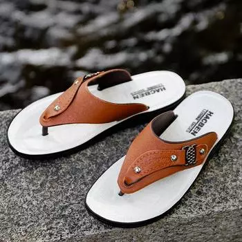 Мужские летние шлепанцы, роскошные босоножки, туфли-щипцы для мужчин, тенденции 2024 года, удобные плоские модные пляжные тапочки для ходьбы на открытом воздухе 39 синий