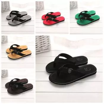 Мужские летние шлепанцы, тапочки, пляжные сандалии, повседневная обувь для дома и улицы 40 чёрный