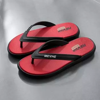 Мужские летние шлепанцы высокого класса, противоскользящие и износостойкие уличные тапочки для мужчин 39 красный