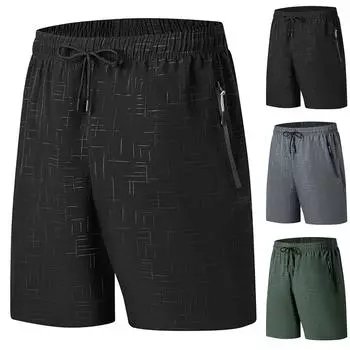 Мужские летние шорты для фитнеса, летние повседневные шорты для бега, быстросохнущие, эластичные пляжные брюки L армия зеленый