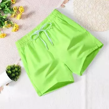 Мужские летние шорты с эластичной талией, регулируемые спортивные шорты на шнурке с карманами, однотонные широкие шорты L армия зеленый