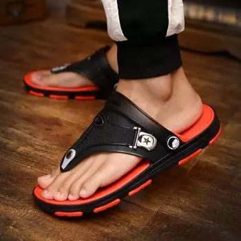 Мужские летние слипоны, внутренняя и внешняя одежда, нескользящие пляжные сандалии 45 красный