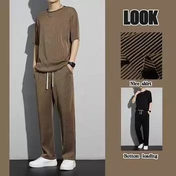 Мужские летние спортивные брюки Ice Silk: Легкие, модные, свободные, дышащие повседневные брюки 2023 года 2XL темно-синий