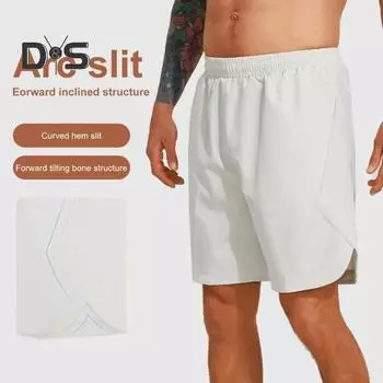 Мужские летние спортивные шорты с неровным подолом, свободные, прямые, с эластичной резинкой на талии, однотонные, быстросохнущие, для бега, спортзала, длиной до колена, шорты для фитнеса XL темно-синий