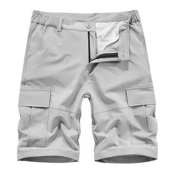 Мужские летние спортивные шорты, шорты-карго, брюки, спортивные шорты стретч-штаны для активного отдыха, брюки больших размеров с пятью точками 42 чёрный