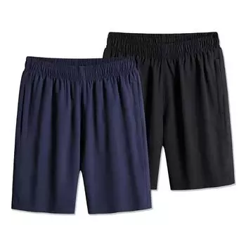 Мужские летние спортивные шорты, свободные, широкие, с эластичной резинкой на талии, с глубоким шаговым швом, тонкие боковые карманы, однотонные, мужские шорты длиной до колена, Baske M синий