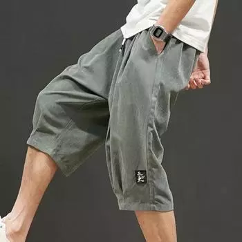 Мужские летние свободные повседневные шорты, мужские дышащие прямые спортивные шорты с вышивкой, большие размеры, для бега, фитнеса, пляжа M чёрный