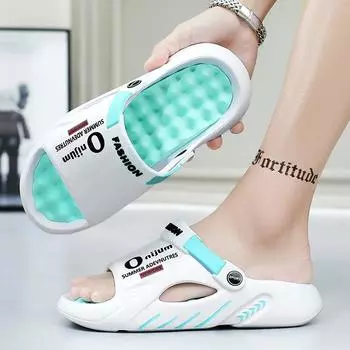 Мужские летние тапочки для холодной погоды, нескользящие и износостойкие внешние сандалии для вождения и большие перфорированные туфли 46/47