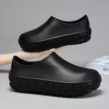 Мужские летние тапочки, кухонные сабо, поварская обувь, рабочие шлепанцы, водонепроницаемые, маслостойкие сандалии, нескользящие, садовая обувь, тапочки для мужчин 36-37