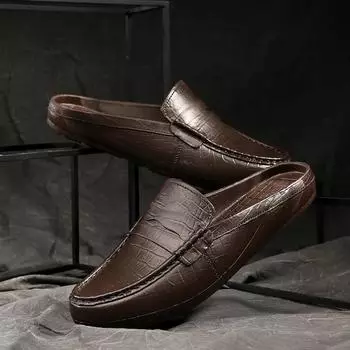 Мужские летние тапочки, роскошные повседневные туфли из ПВХ для мужчин, удобные плоские пляжные босиком, для ходьбы на открытом воздухе, модные тапочки, обувь 39-40 коричневый