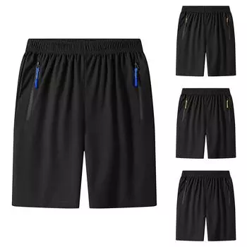 Мужские летние тонкие быстросохнущие пляжные брюки больших размеров повседневные спортивные короткие брюки XXL оранжевый