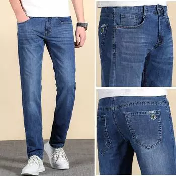 Мужские летние тонкие джинсы, персонализированные трендовые устойчивые к морщинам прочные универсальные простые брюки 28
