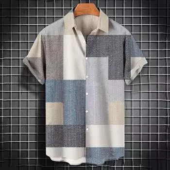 Мужские летние топы, модные быстросохнущие мужские летние рубашки с лацканами, повседневные мужские летние рубашки, мужские летние топы, пляжная одежда XL синий