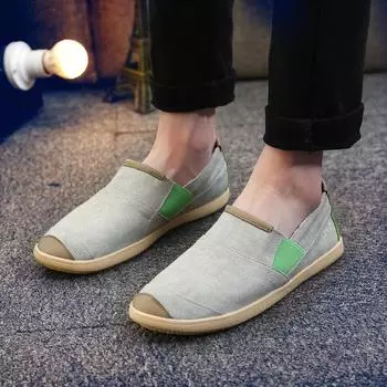 Мужские летние туфли для вождения без застежек на плоской подошве, ленивые туфли, женские повседневные парусиновые туфли большого размера для пары EU: 36 синий