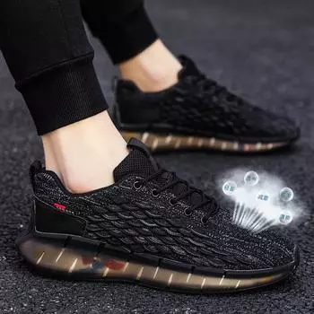 Мужские летние туфли из кокоса, дышащие, тонкие, сетчатые, мужские, с мягкой подошвой, черные, для папы, модные 39 чёрный