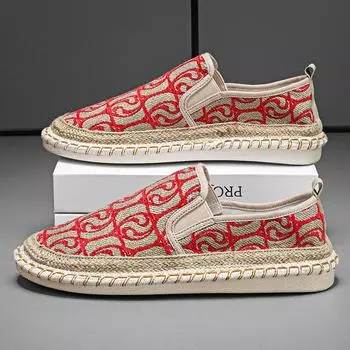 Мужские летние туфли из ткани 2, новые мужские туфли с одной педалью, старые пекинские туфли из ткани, дышащая обувь для рыбалки, мужская повседневная обувь 39 чёрный