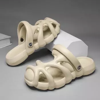 Мужские летние туфли с дырками для вождения, нескользящие, с мягкой подошвой, пляжные туфли с капюшоном, персонализированные сандалии, тапочки для улицы Tide 39 белый