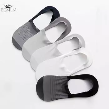 Мужские летние ультратонкие носки для льда, нескользящие силиконовые носки, сетчатые невидимые носки-лодочки one size чёрный