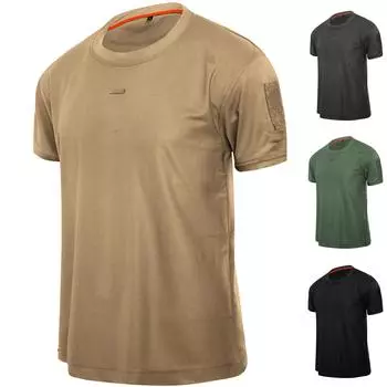 Мужские летние уличные дышащие быстросохнущие свободные большие размеры с короткими рукавами M зелёный