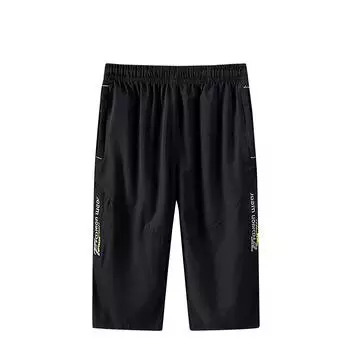 Мужские летние уличные модные базовые свободные дышащие быстросохнущие повседневные шорты L чёрный