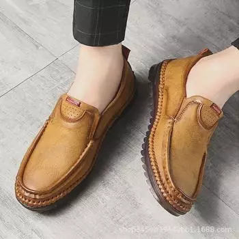 Мужские лоферы Four Seasons Soft Leather Slip-On 2025 года — повседневная деловая обувь из натуральной кожи с мягкой подошвой. 39