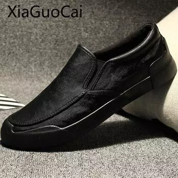 Мужские лоферы из натуральной кожи класса люкс, повседневные кроссовки из натуральной кожи, дышащие мужские туфли на плоской подошве из резины 7 хаки